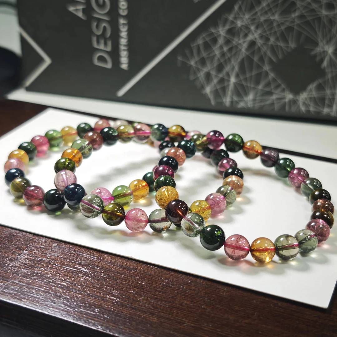 【书记甄选】天然老矿糖果碧玺单圈手链 多样式发一件 约7mm 5840XC