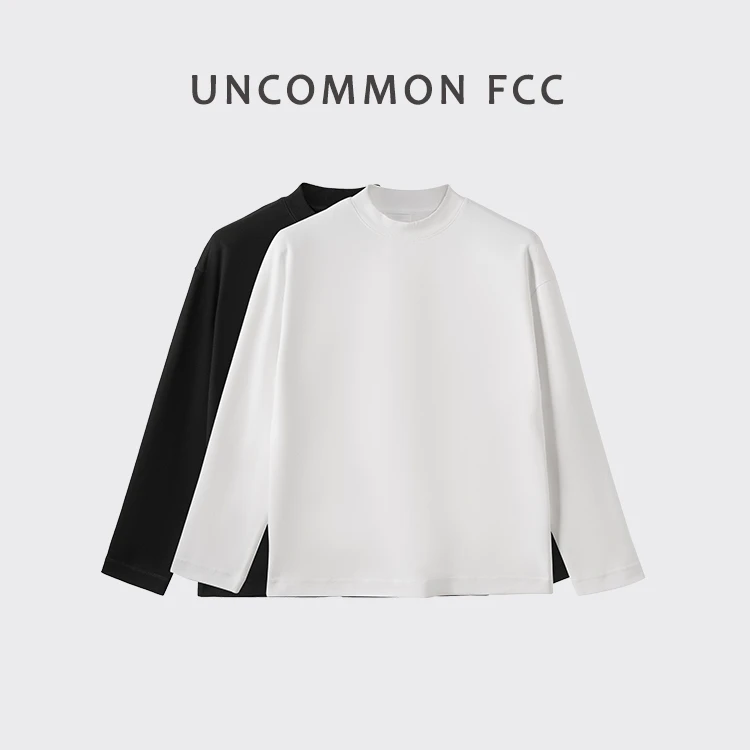 FCC【2025超亲肤纯色长T恤】春季简约宽松休闲百搭男士上衣打底衫