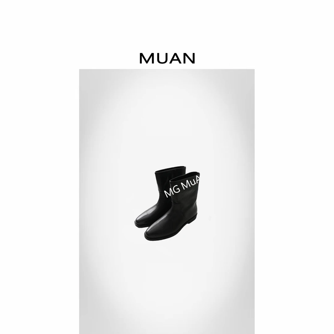 木岸MUAN：《街拍短靴》定制高级百搭简约宽筒骑士靴短靴女LL-61-133