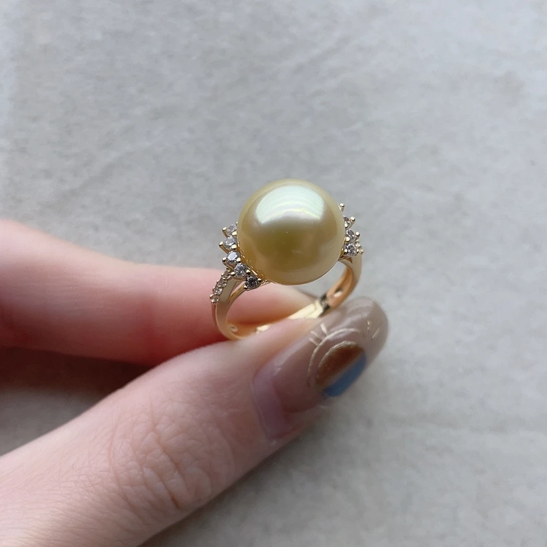 银S925镶嵌海水珍珠戒指97