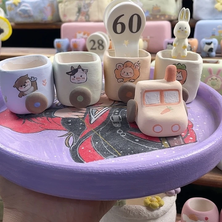 60…..手工手绘花盆