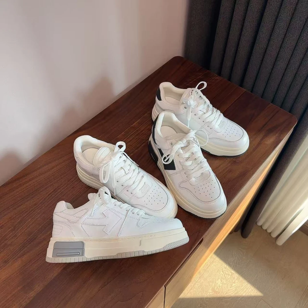 DAABAEGOOD春季小牛皮箭头鞋厚底休闲板鞋休闲鞋潮鞋高颜值厚底鞋