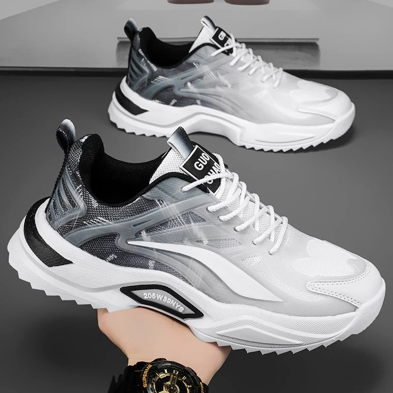 男鞋2025新款学生运动休闲青少年网面老爹百搭潮鞋透气鞋子男6066