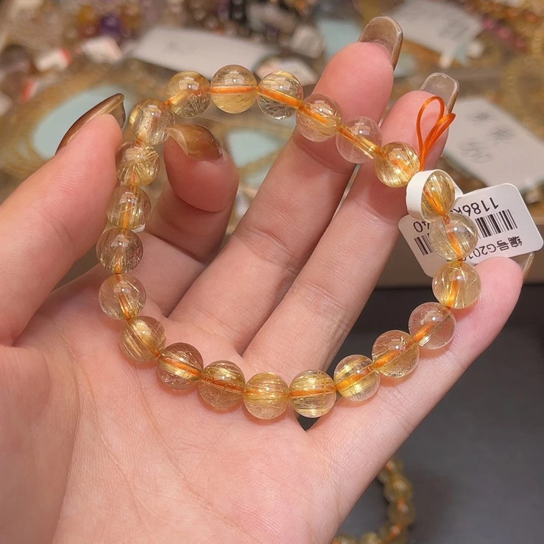 小****发晶手链未镶嵌卡8金发晶