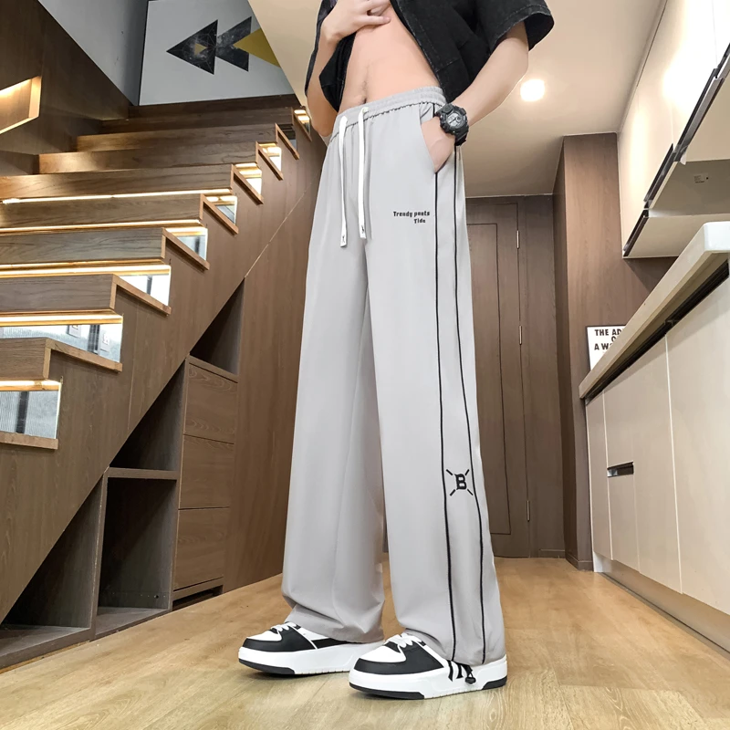 夏季青少年宽松休闲裤长裤潮溜长裤薄款运动显瘦直筒卫裤子宽松