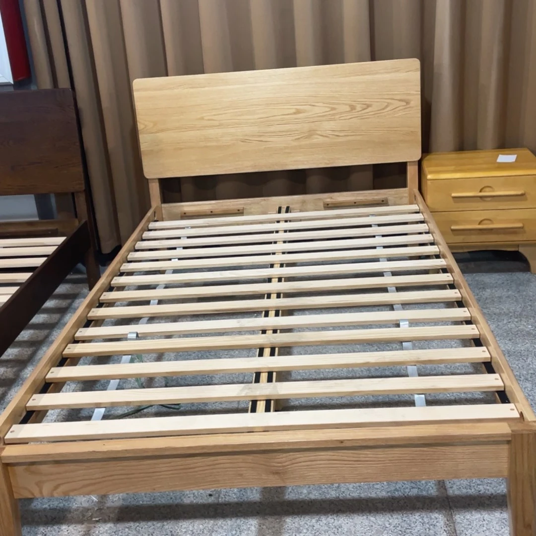 木白橡木大板床2米乘1.2