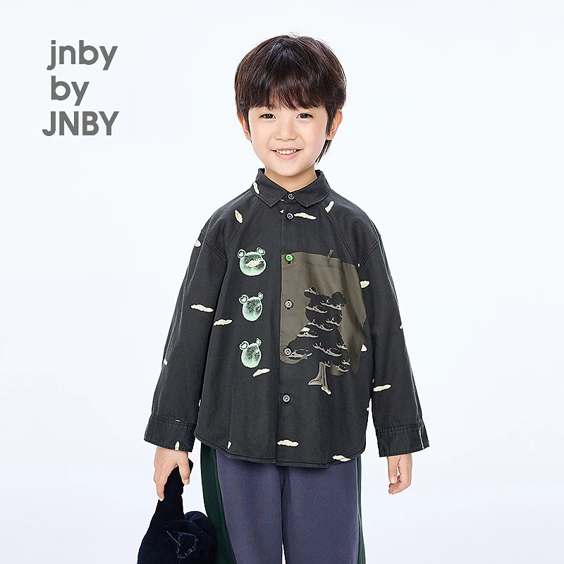 新款江南布衣童装长袖衬衫H型宽松25秋男童1P8210960