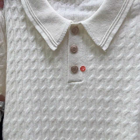 白色麻花短袖大码