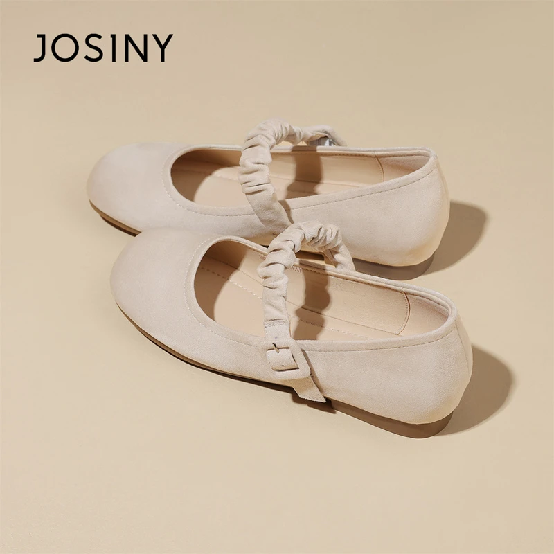 卓诗尼时尚小香风单鞋女2025夏季新款软底方头芭蕾风玛丽珍女鞋