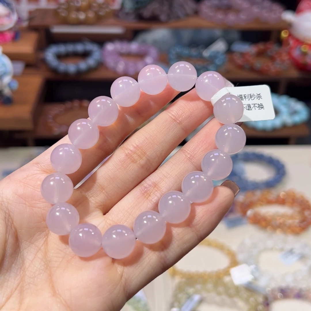 未镶嵌手串水晶11m紫罗兰色老矿马粉