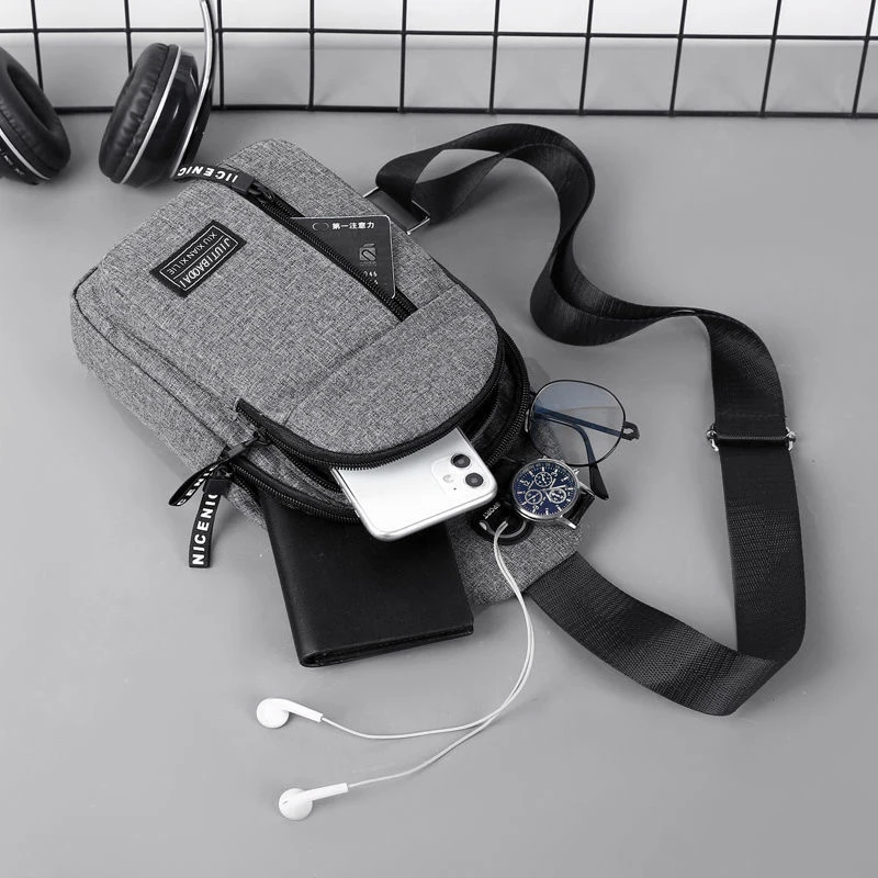 胸包男士背包尼龙帆布胸包2025新款休闲运动旅游胸前包单肩斜挎包
