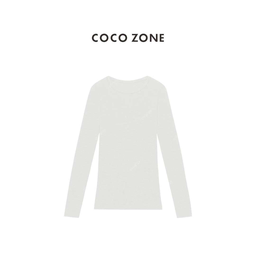 COCO ZONE 刘一一“云端”100绵羊毛圆领长袖针织衫上衣CC2C1269