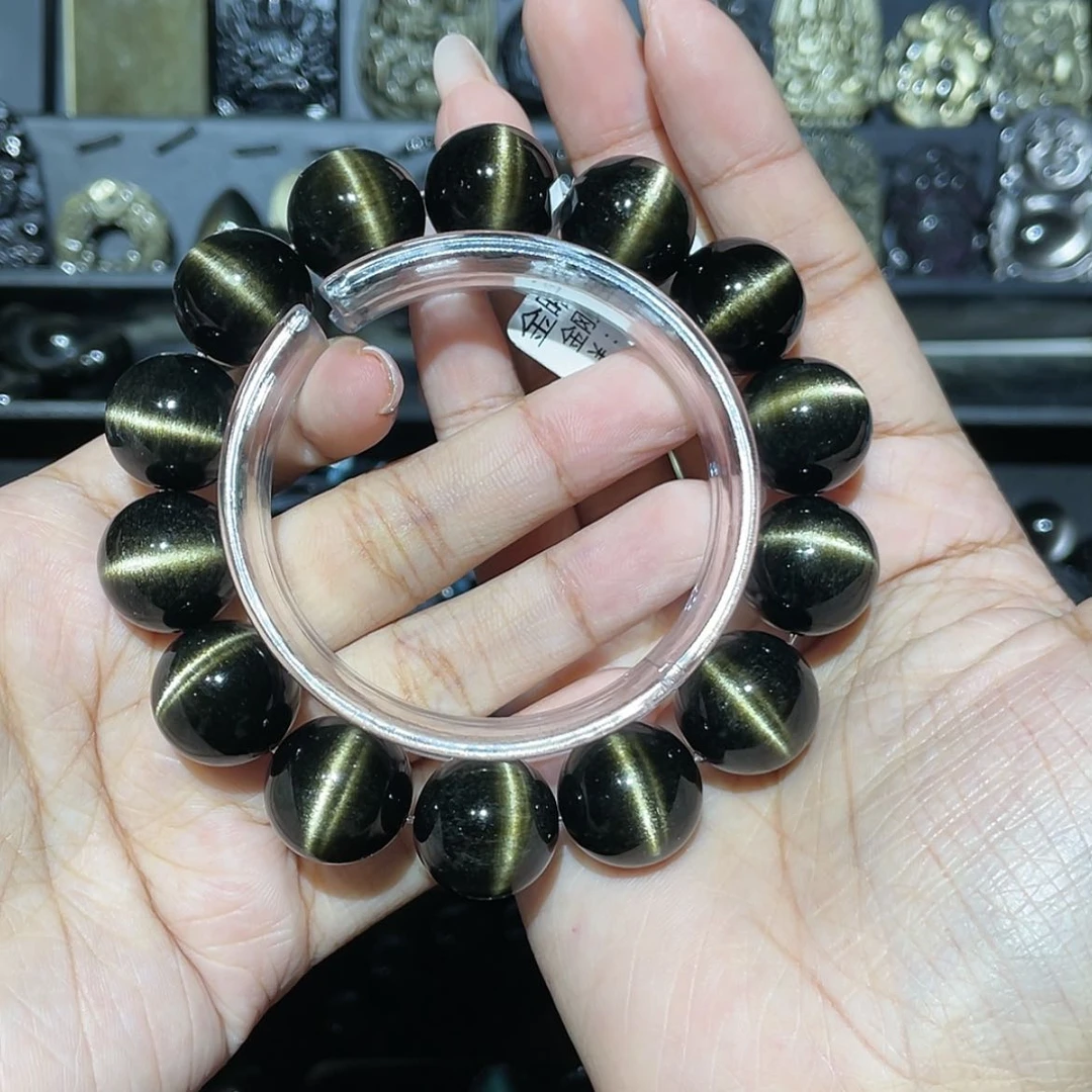 【闪购商品】未镶嵌黑曜岩手串小*超