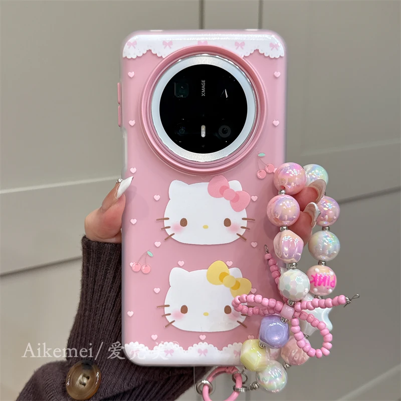 适用华为mate70pro+手机壳可爱卡通二合一Mate60pro樱桃kitty猫女