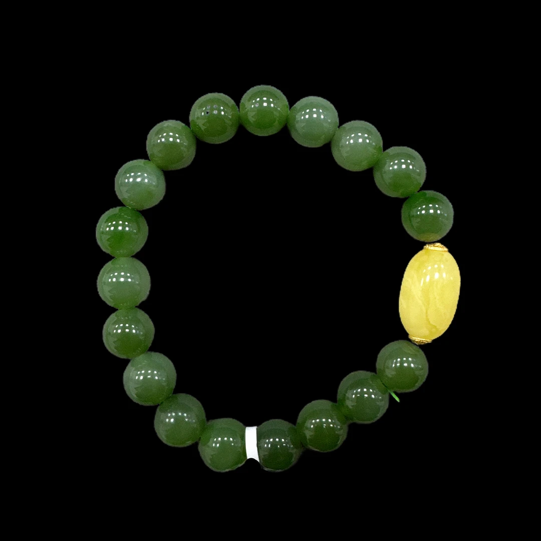 V7878 碧玉手串孤品