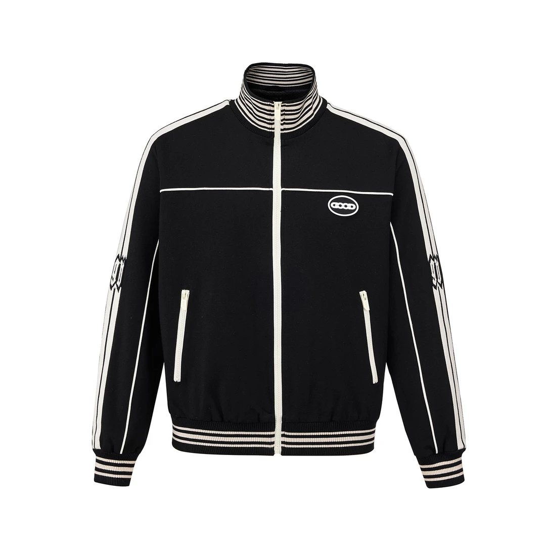 GB-GOODBRAND 2025FW GOOD条纹贴皮绣轻奢时尚运动外套 男女同款