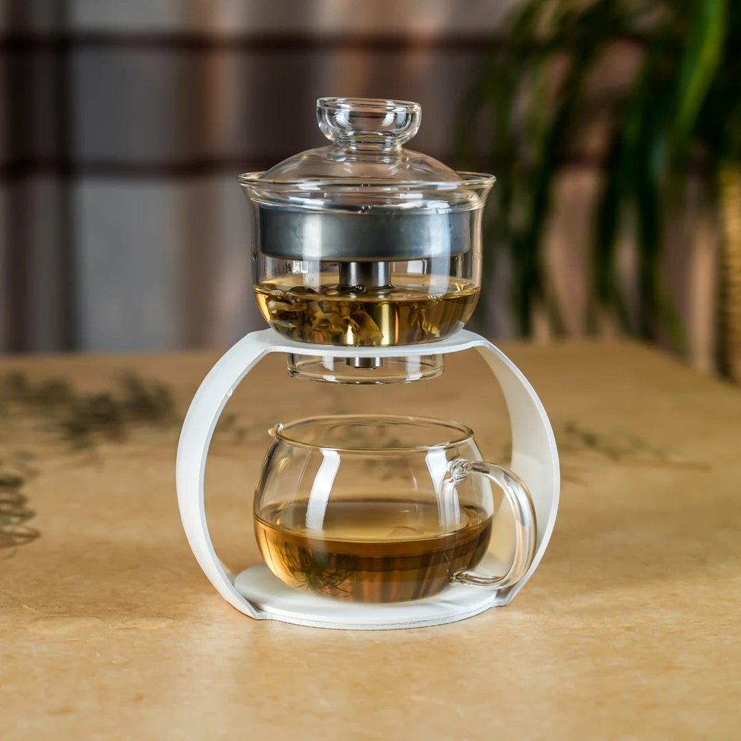 光之韵虹时自动茶具计时出水懒人茶具玻璃泡茶器适合家庭办公使用