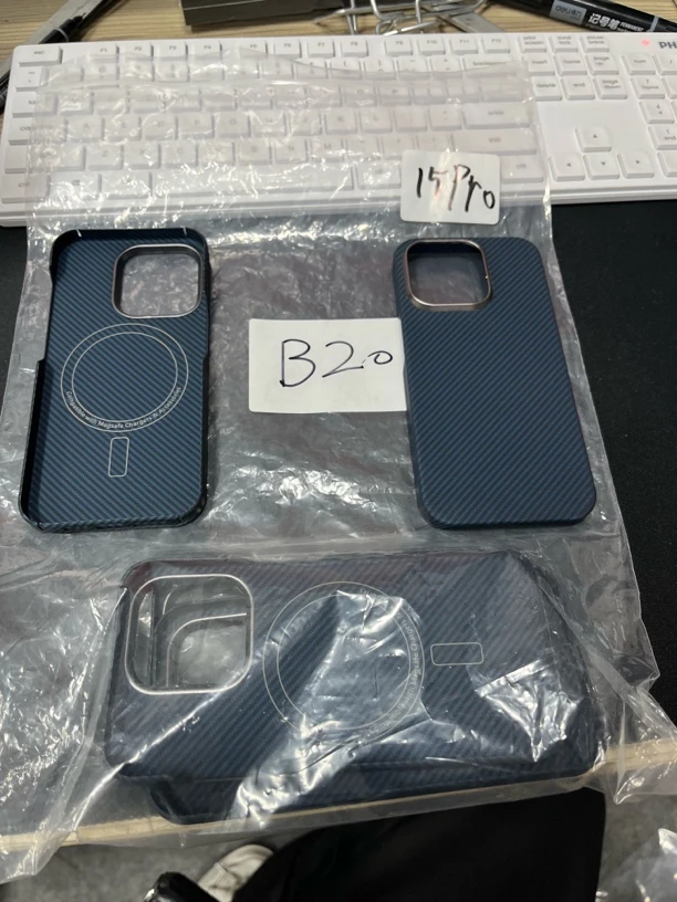 95新  95新 瑕疵凯夫拉 600d蓝黑 15PRO磁吸 B20