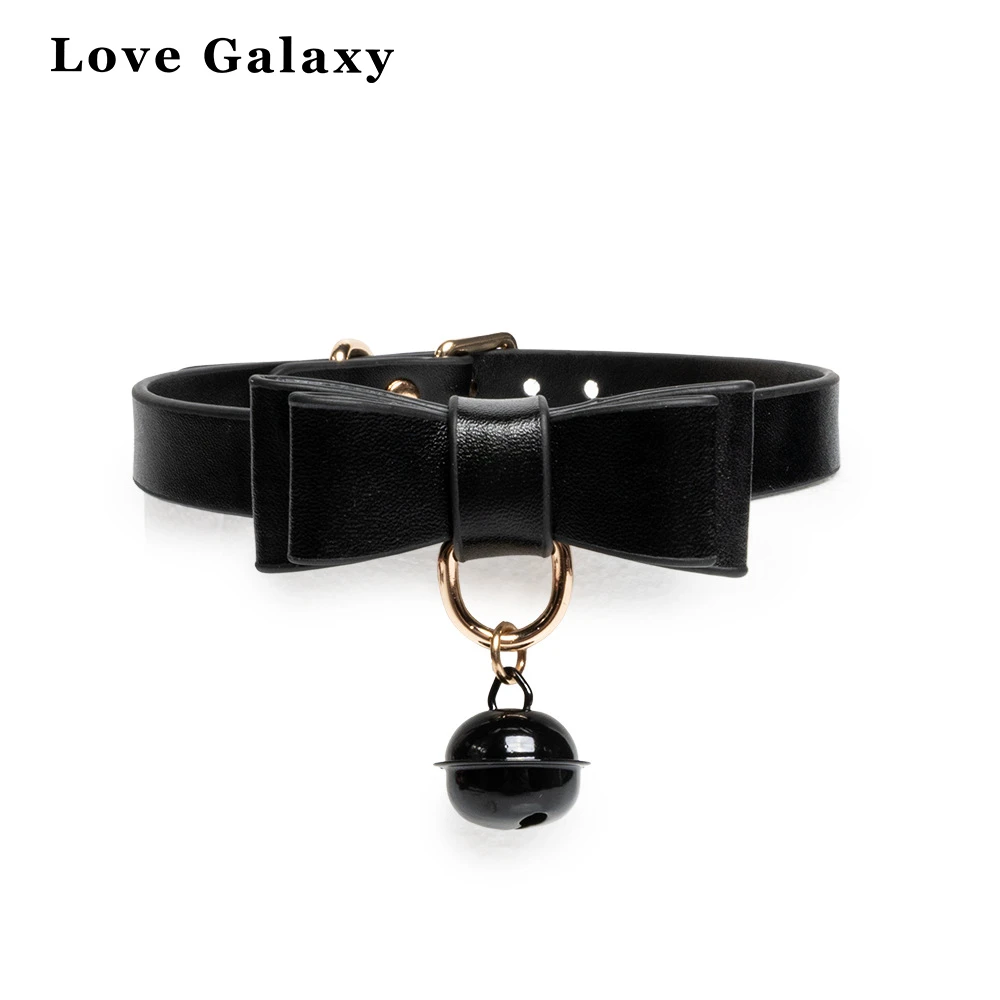 暗黑甜酷蝴蝶结铃铛真皮项圈洛丽塔少女心可爱软萌choker甜妹萌系