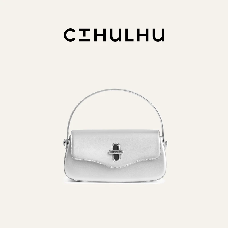CTHULHU【新月法棍包】CT211B016百搭时尚腋下大容量轻奢真皮女包LL