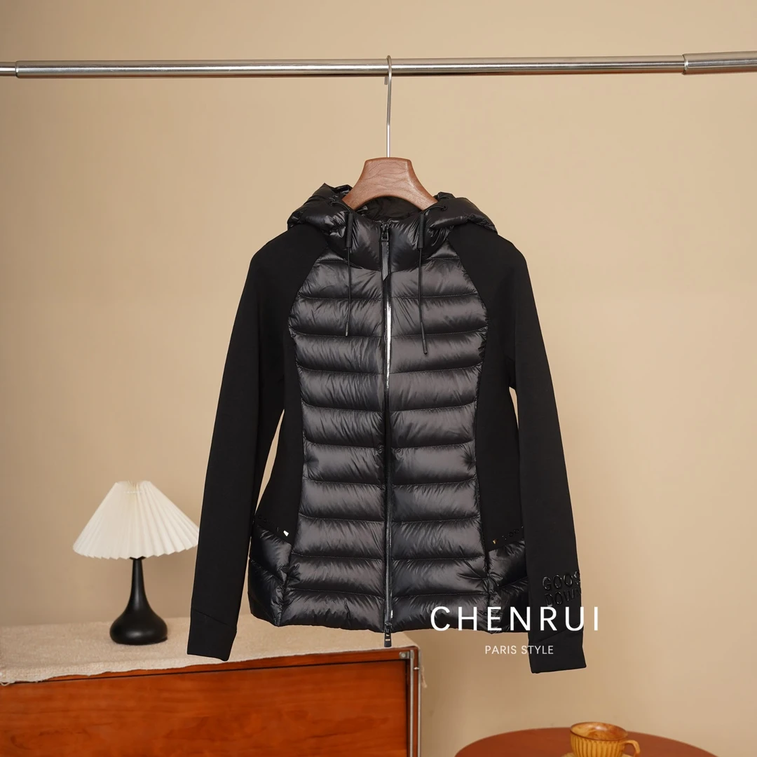 CHENRUI 歆姐 2025 新款“黑曜石”黑金自发热轻薄鹅绒羽绒服2096
