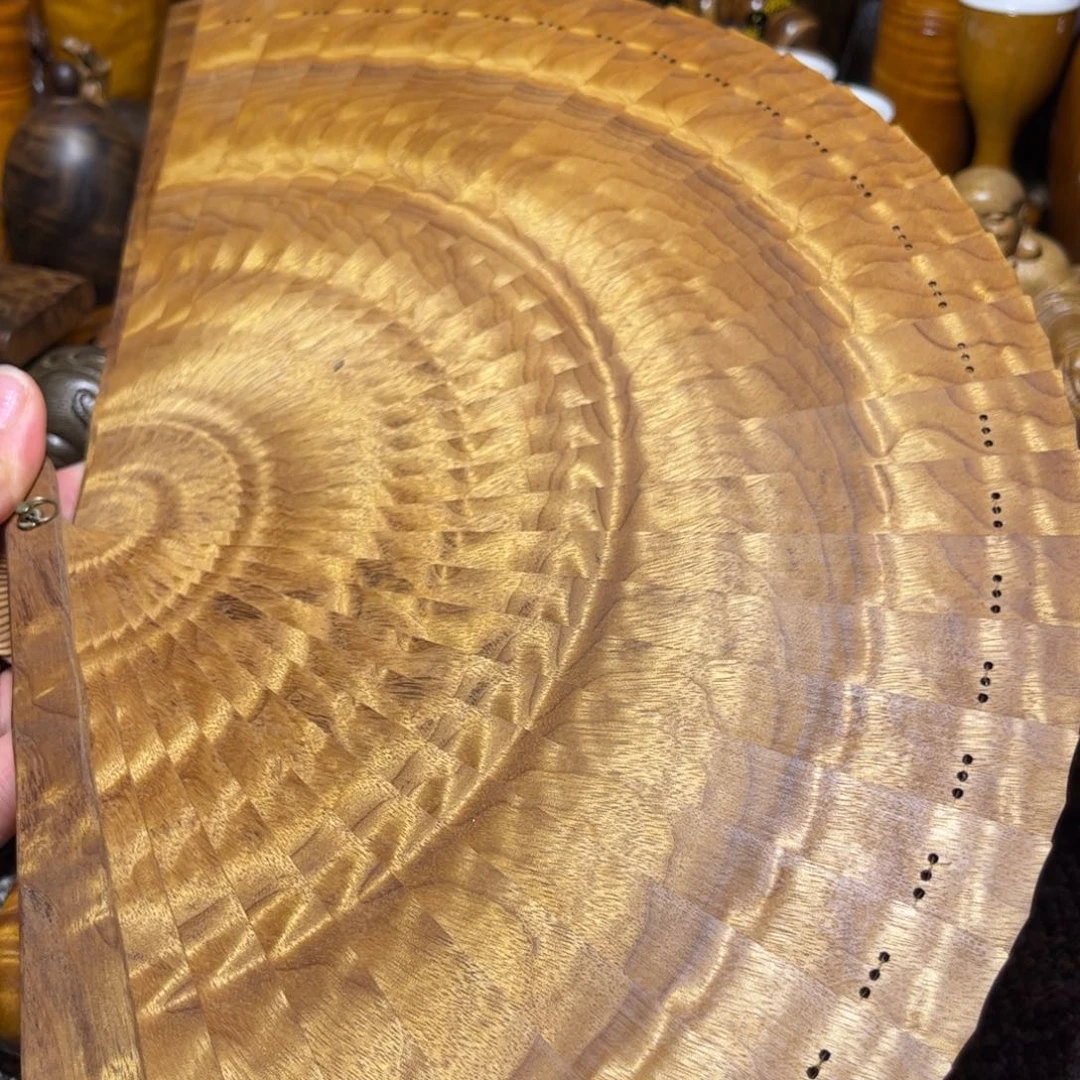 金丝楠枯木花纹扇子