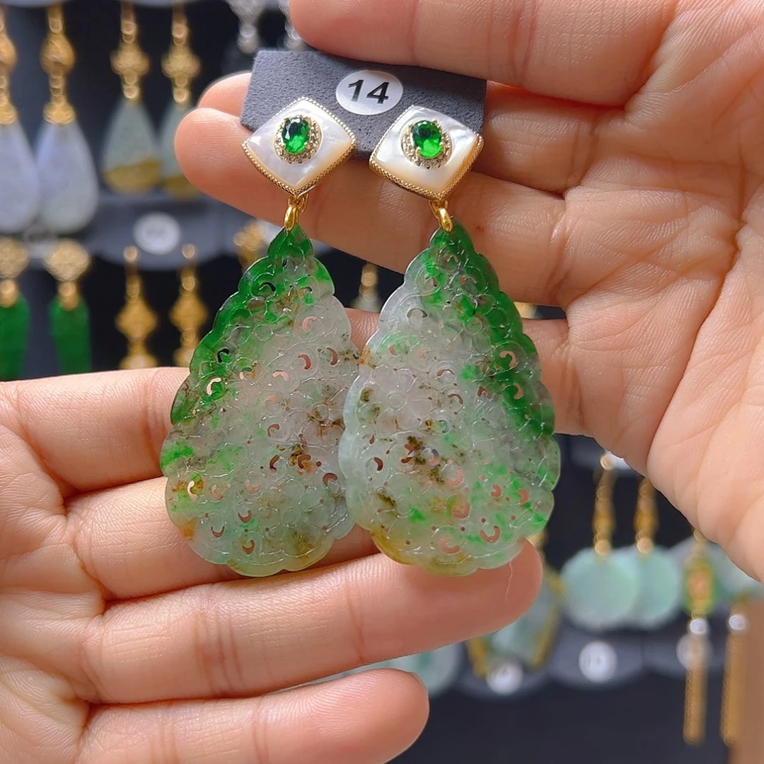 未镶嵌翡翠耳饰琪*