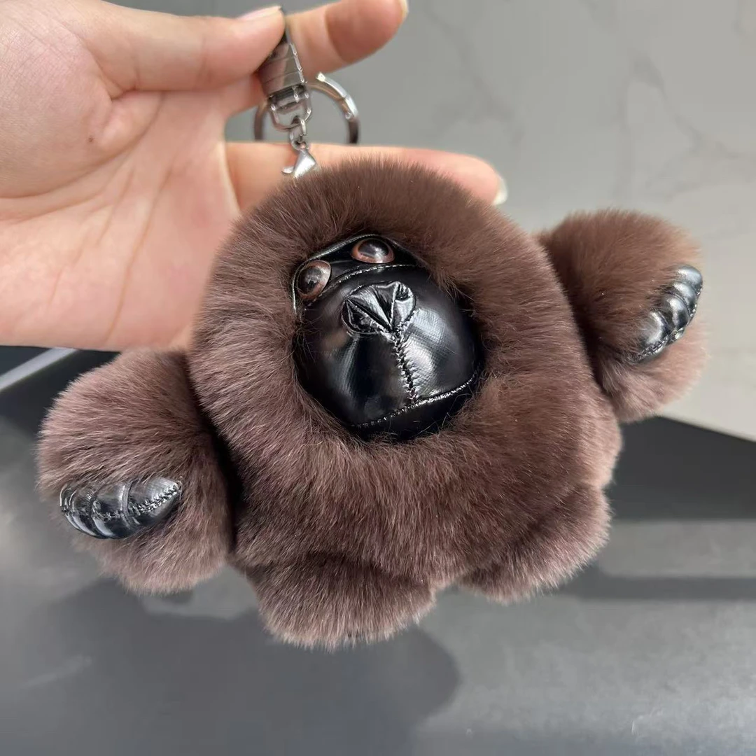 大群新款中号猩猩）真獭兔毛猩猩汽车钥匙扣挂件可爱毛绒公仔