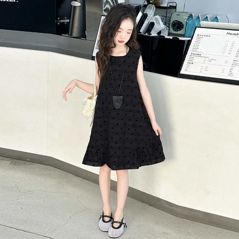 女童夏装连衣裙2025新款洋气时尚女孩韩版无袖裙子儿童夏季背心裙