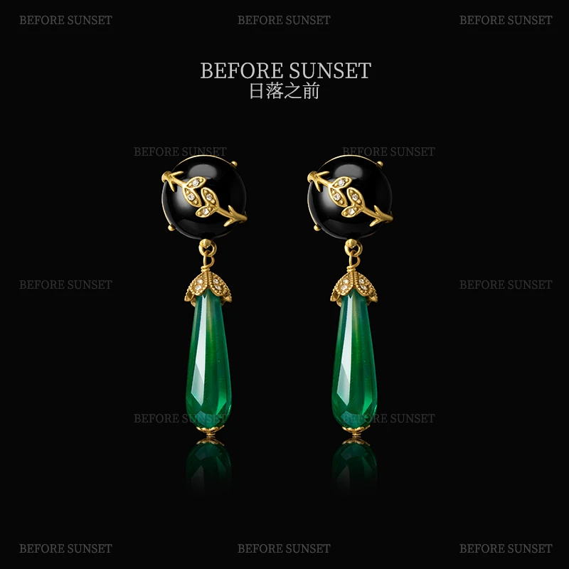 纯铜琉璃耳饰 【波斯翠玉】耳环 日落之前
