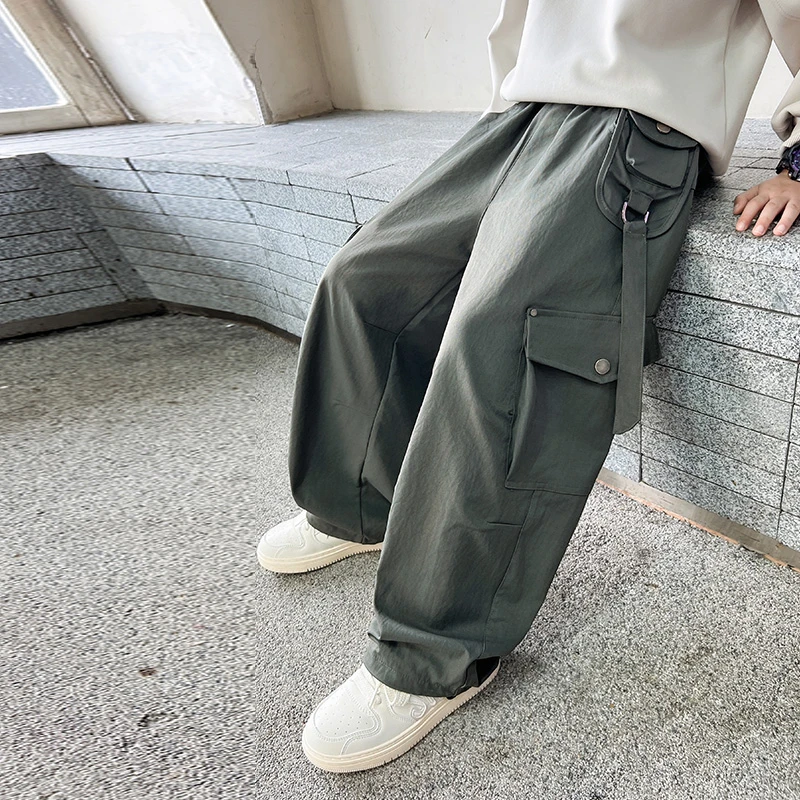 儿童装男童裤子春秋款2025新款秋季工装裤青少年秋装男孩休闲长裤