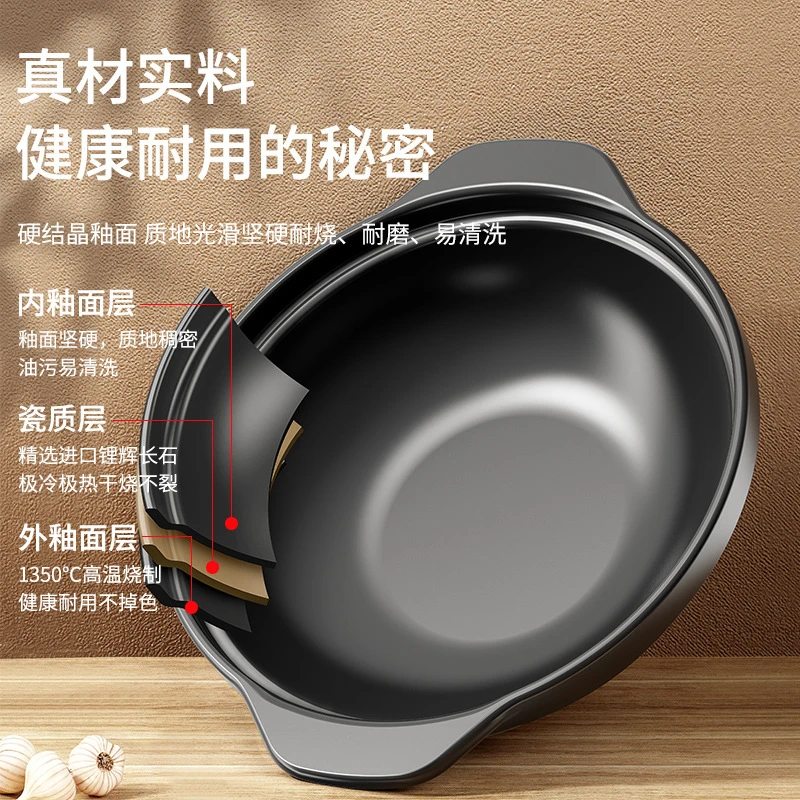 砂锅炖锅家用陶瓷煲仔饭专用汤煲耐高温干烧不裂小号沙锅煲汤商用