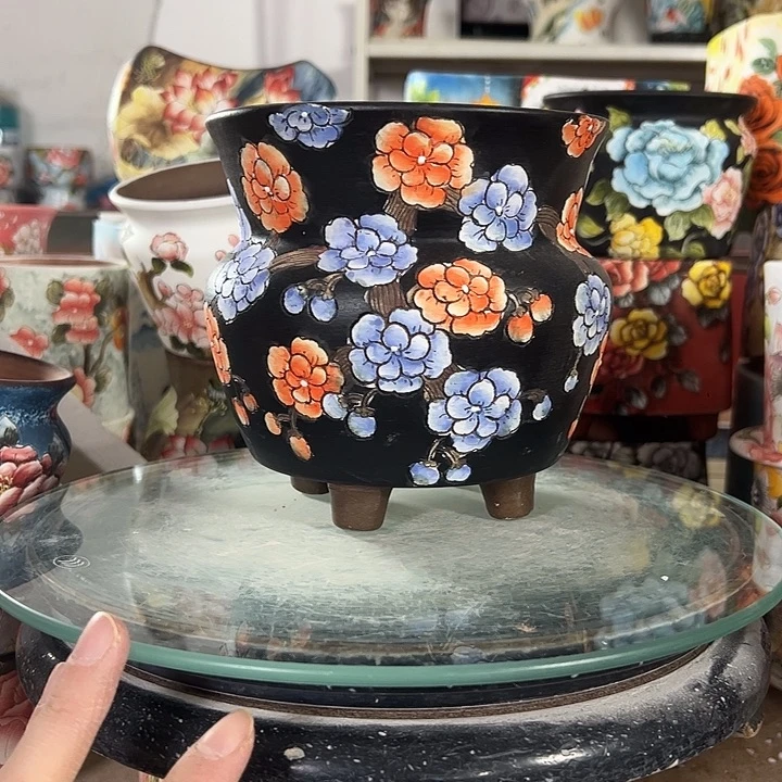 满38包邮 景德镇幸运花盆