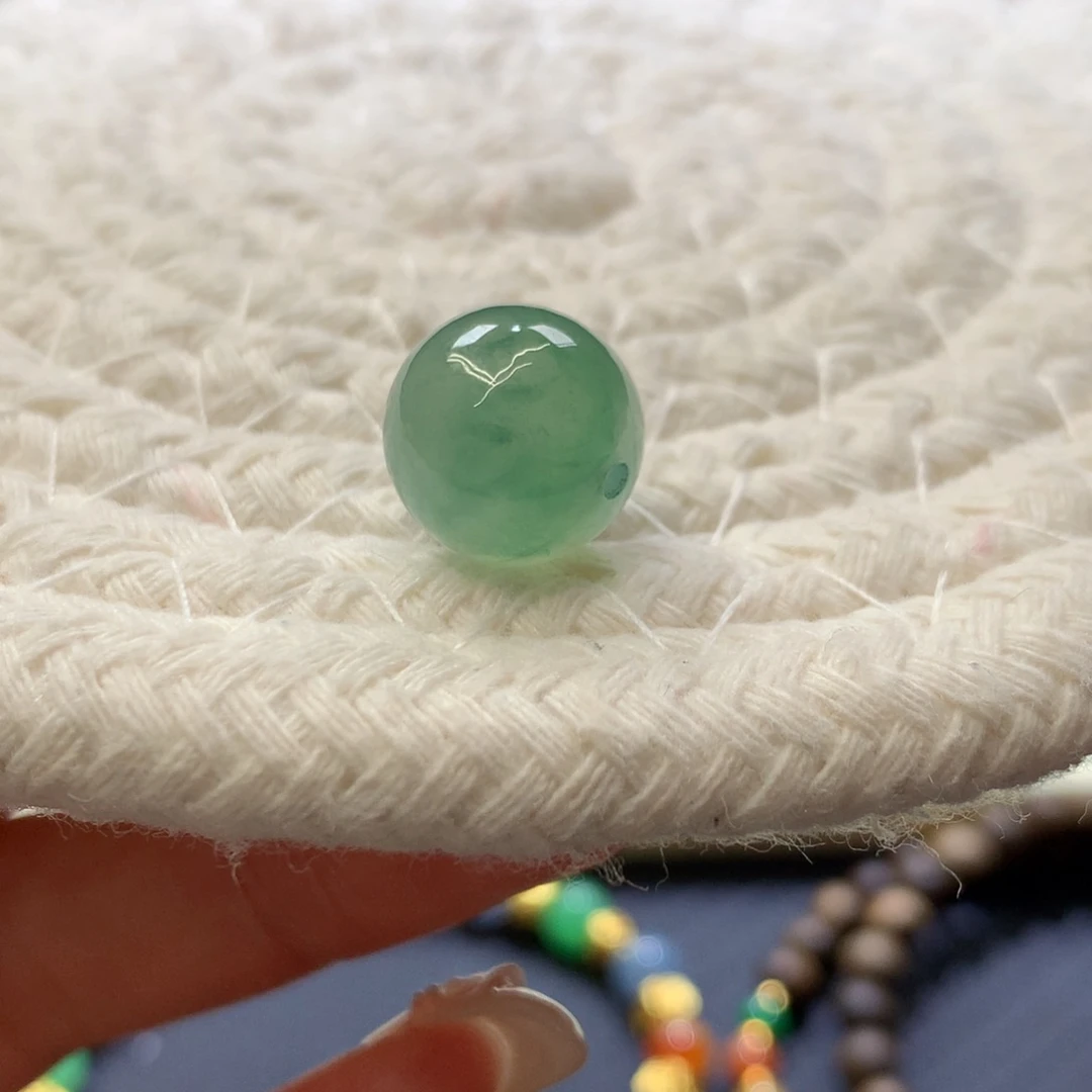 定制翡翠未镶嵌 毛货抛光定制 晴绿 卡12.3