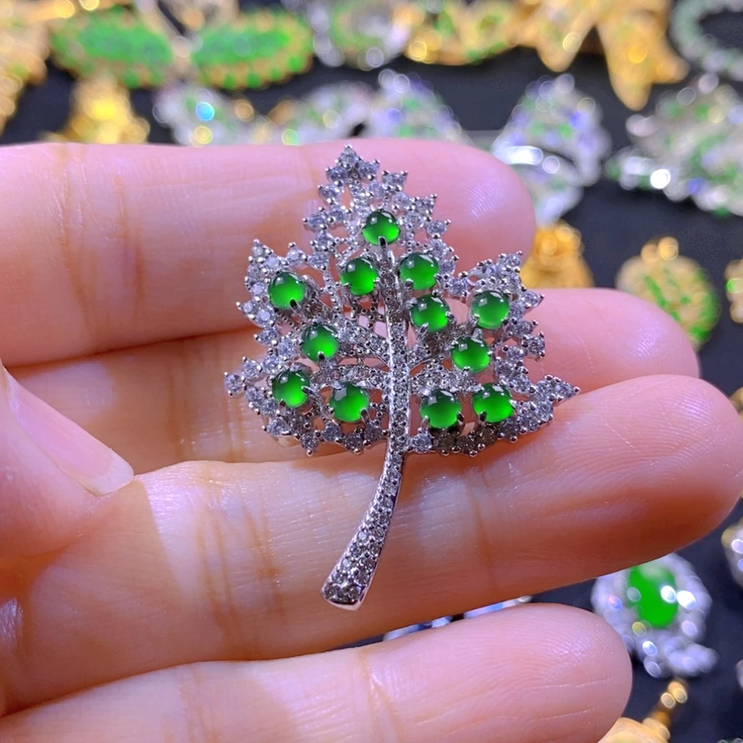 翡翠银S925镶嵌颈饰