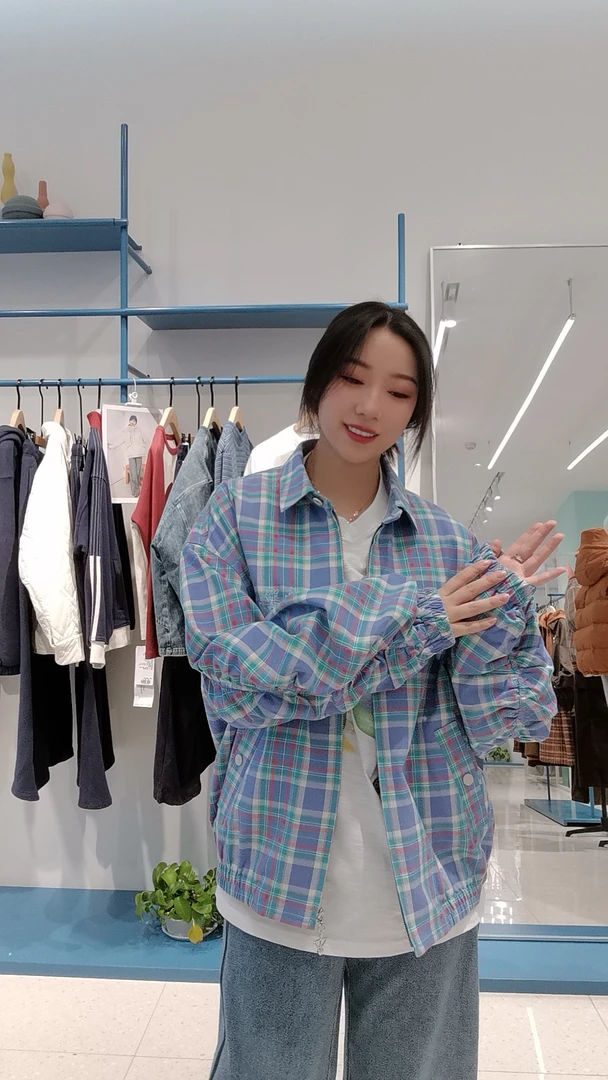 格子鸢尾游牧夹克