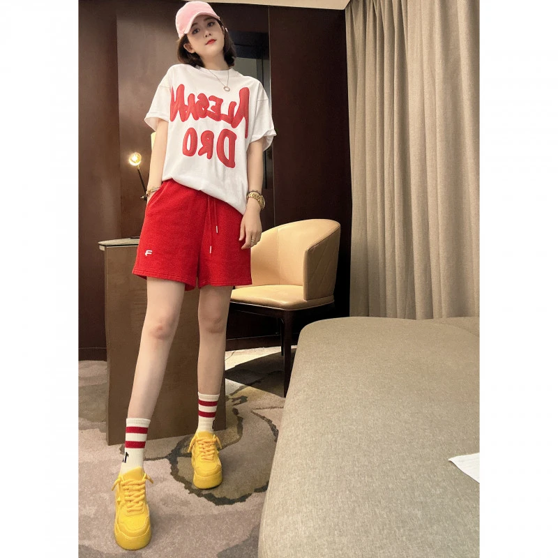 雪儿服饰「大版英文T」大版宽松百搭短袖时尚印花圆领T恤