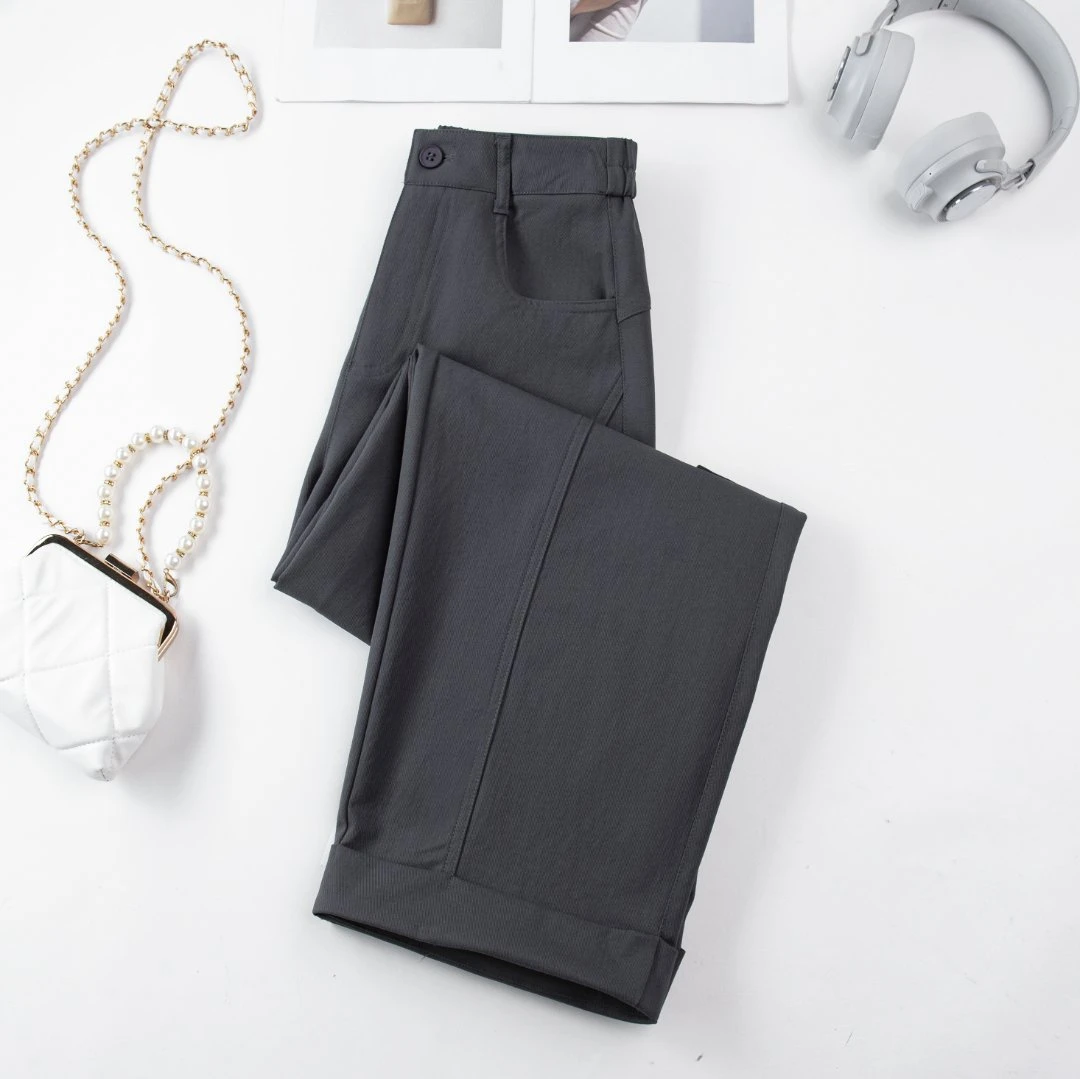 【无腰带】2025早秋户外风工装裤美式阔腿休闲裤轻熟风高腰F2588