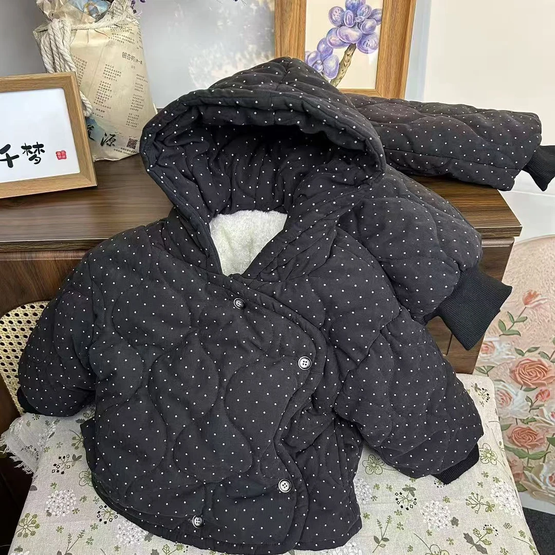 韩版儿童加绒加厚保暖家居服男女童卡通风家居服套装冬装宝宝服潮