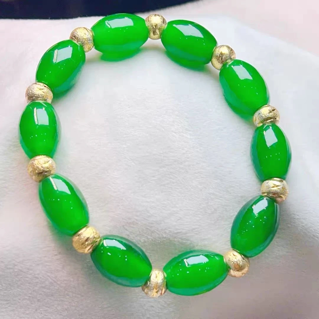时尚冰透绿手链桶珠=N1-052