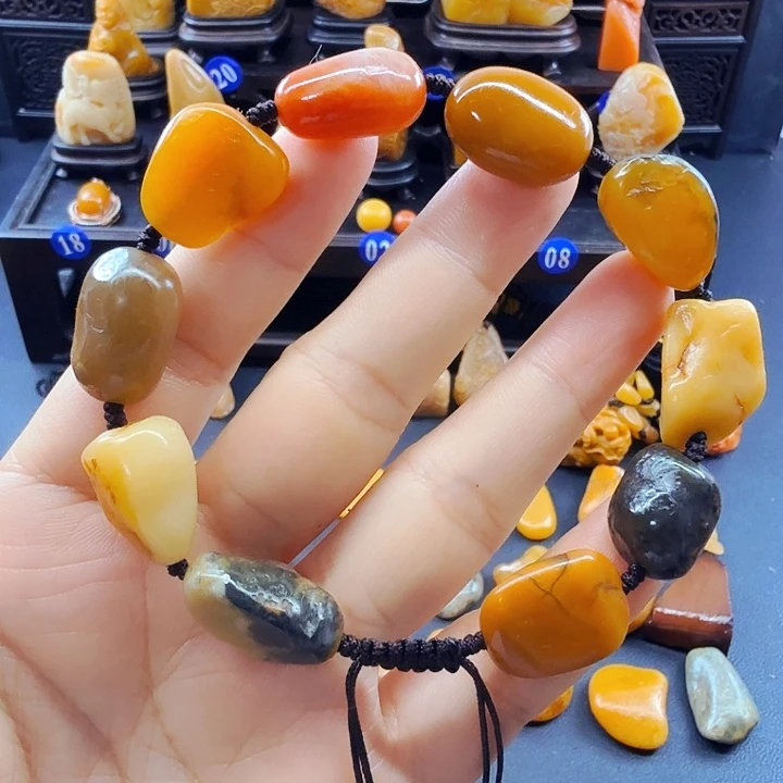 田黄石大*子田黄石手串