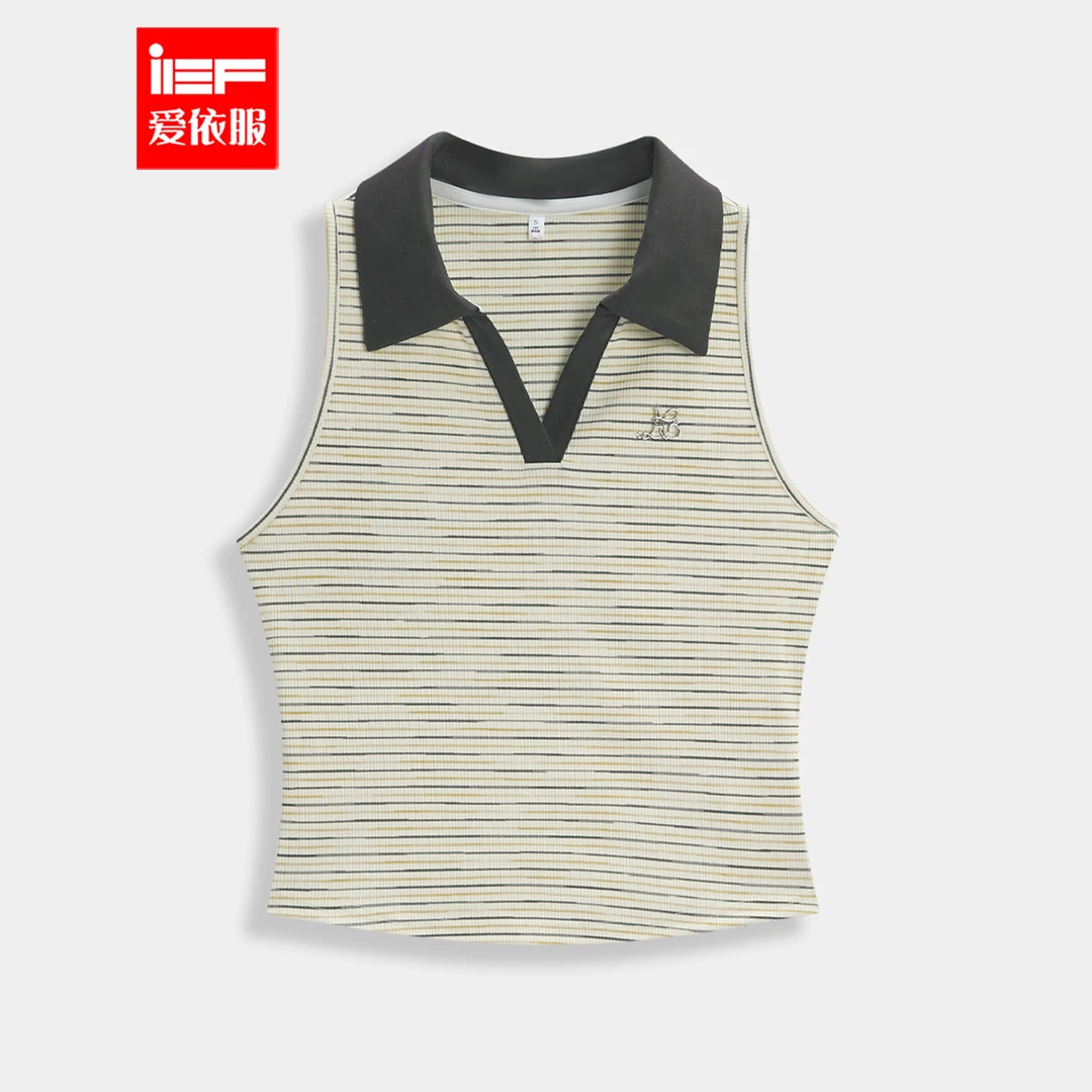 IEF/爱依服2025夏季新款韩版简约休闲通勤气质条纹背心上衣流光风