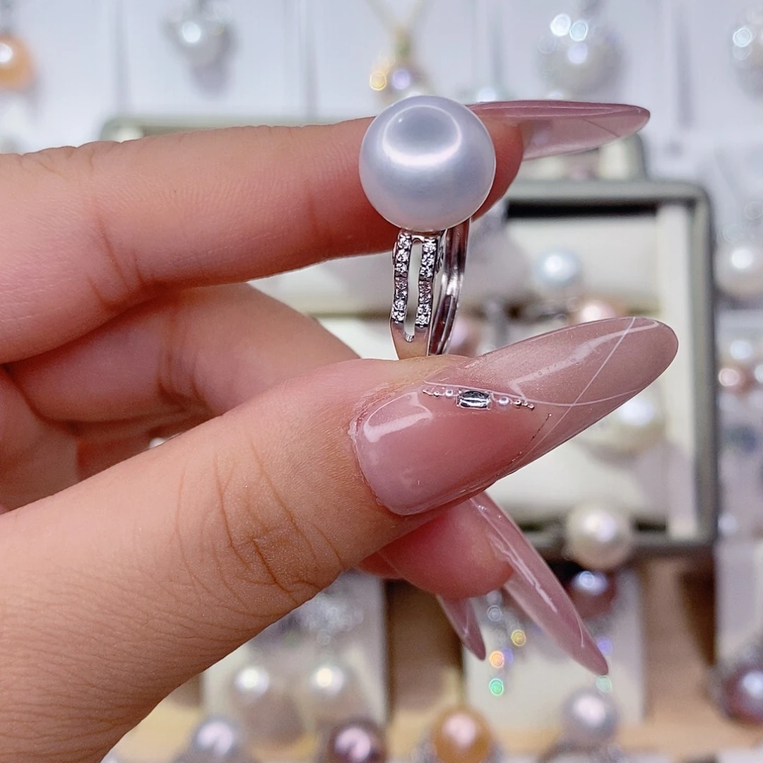 淡水珍珠银S925镶嵌戒指