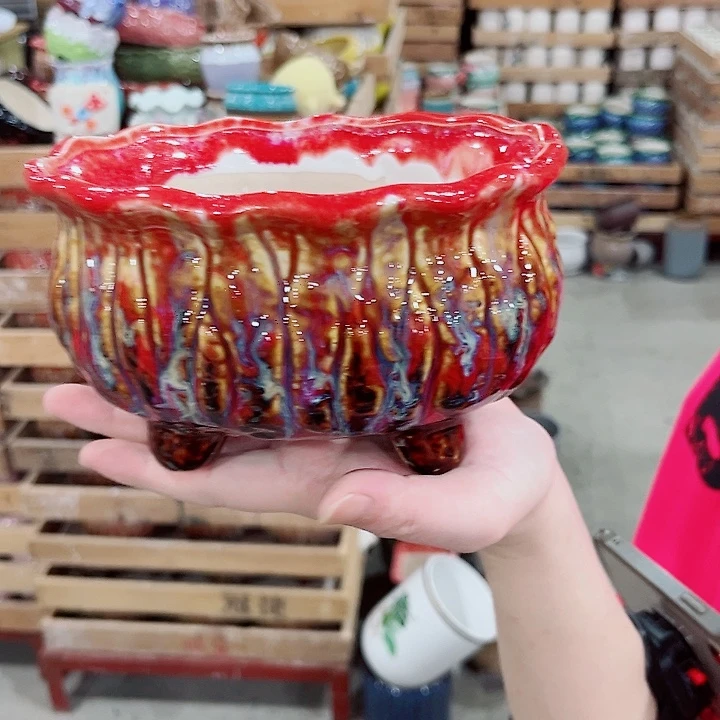 有孔.凑单10元陶瓷花盆发货！