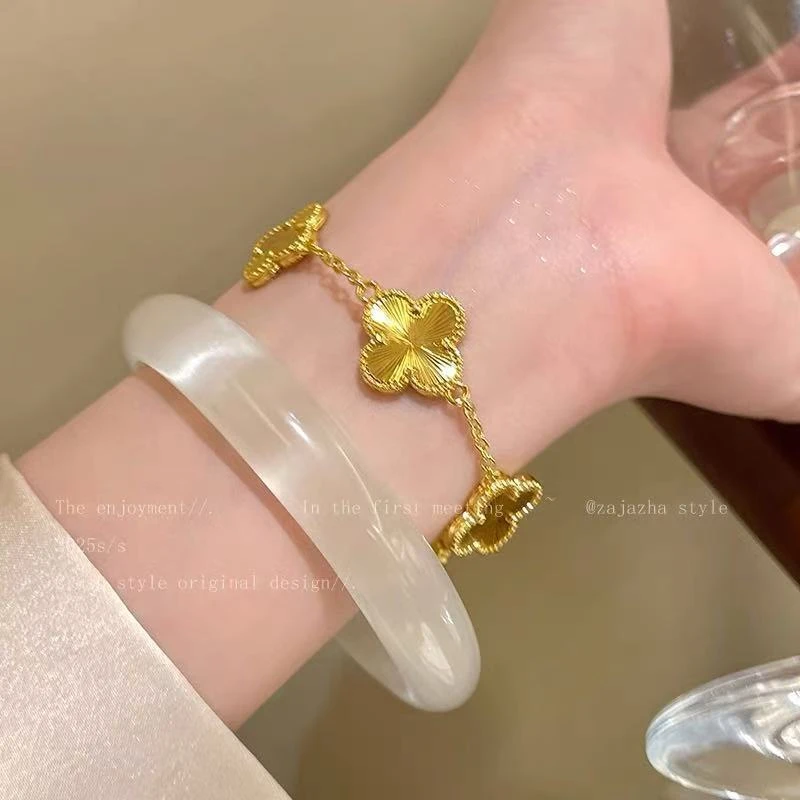 金色中古五花手链高级感精致重工手饰A437.