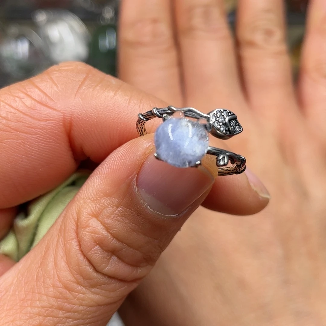 【闪购商品】水晶珠宝半成品银S925镶嵌戒指