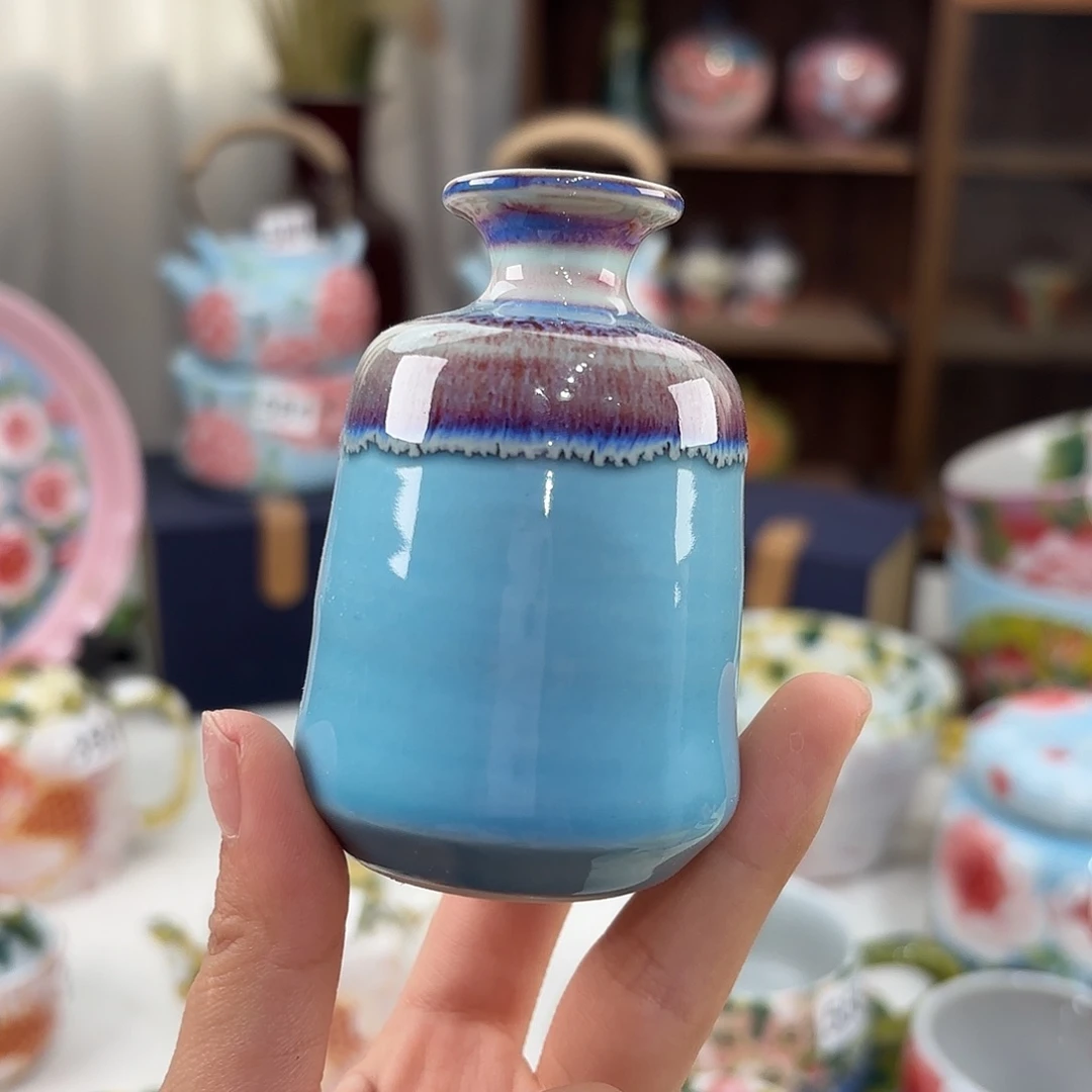 瓷片景德镇手绘高温釉下彩陶瓷茶具