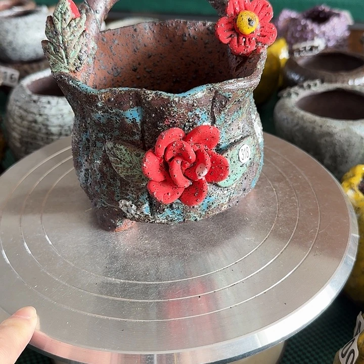 内口8高13粗陶手工