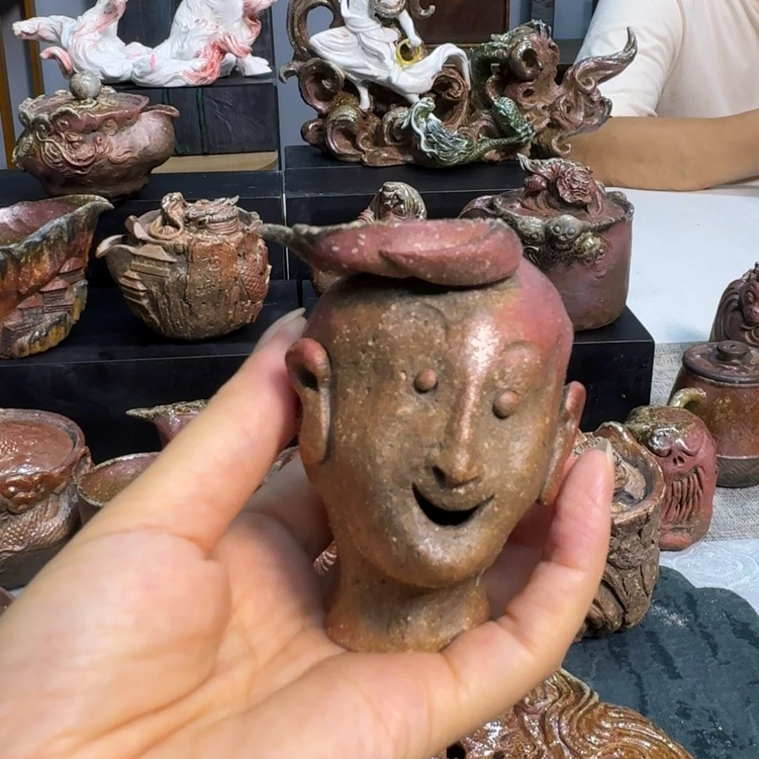 ****༂士焚纯手工柴烧手捏