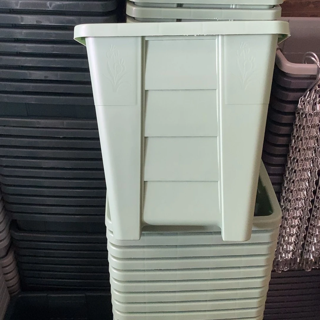 树脂方盆3号果绿色6个带拖